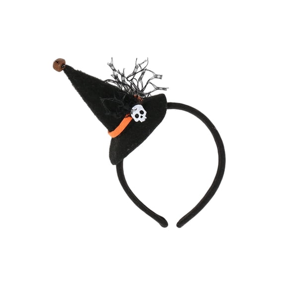 Halloween Witch Hat Headband Black Witch Skull Hairband with Veil Halloween Party Hair Accessories Adult Halloween Costume Decorations Ghost Festival Party Supplies Themed Photo Prop