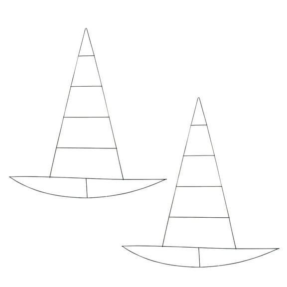 Halloween Witch Hat Metal Wreath Form 22.5x21-in. Santa Wire Frame DIY Crafting Centerpiece Decorations for Front Door Wall Farmhouse Holiday Autumn Hanging Decor and Party Favor Set of 2