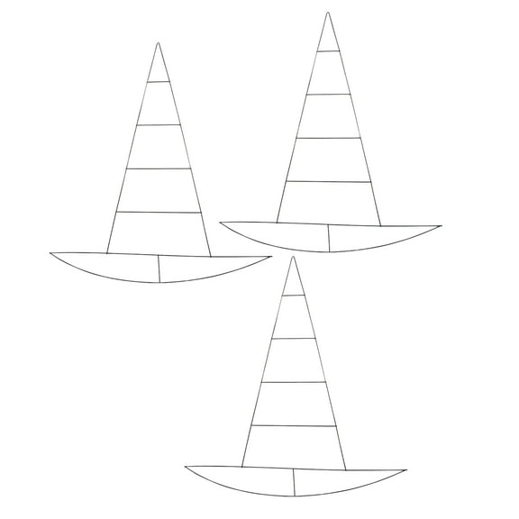 Halloween Witch Hat Metal Wreath Form 22.5x21-in. Santa Wire Frame DIY Crafting Centerpiece Decorations for Front Door Wall Farmhouse Holiday Autumn Hanging Decor and Party Favor Set of 3