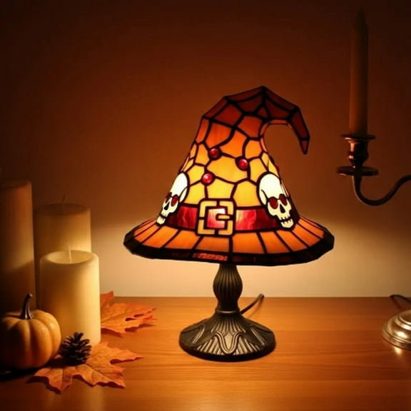 Halloween Witch Hat Night Light – Resin Decorative Lamp for Indoor Home, Festive Atmosphere