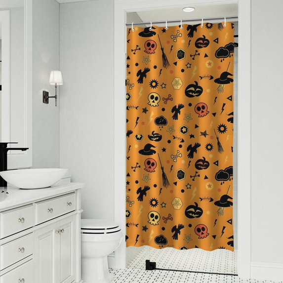 Halloween Witch Hat Pattern Shower Curtain 36"x72" ,Bathroom Decorative Shower Curtains Set with 12 Hooks,Modern Waterproof Washable Shower Curtain