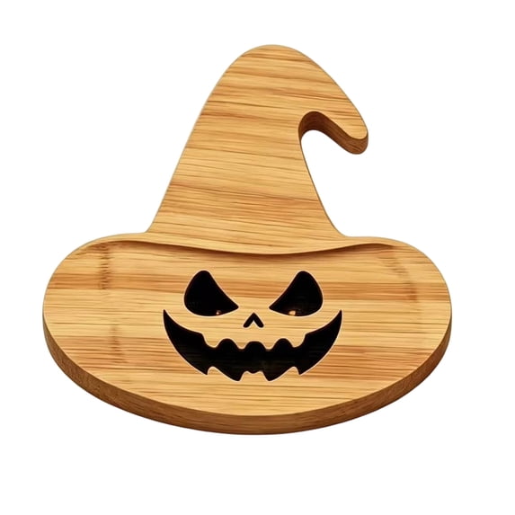 Halloween Witch Hat Shaped Wood Cutting Board for kitchen Decoration, Gothic Cutting Boards with Handle, Charcuterie Wooden Boards, Serving Platter for Halloween Dinner Party Kitchen Table Home Decor