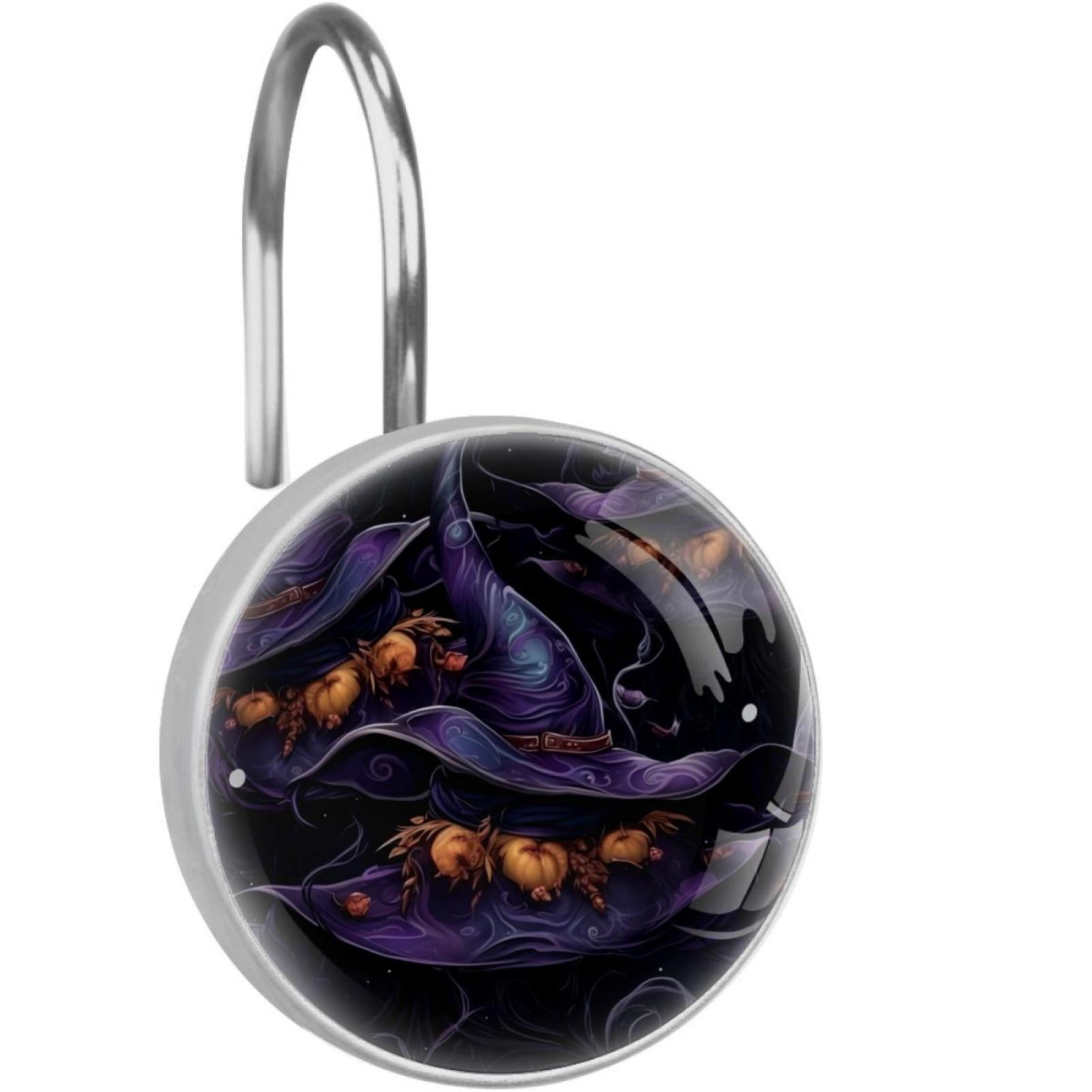 Halloween Witch Hat Shower Curtain Hooks （Set of 12） for Home Hotel ...