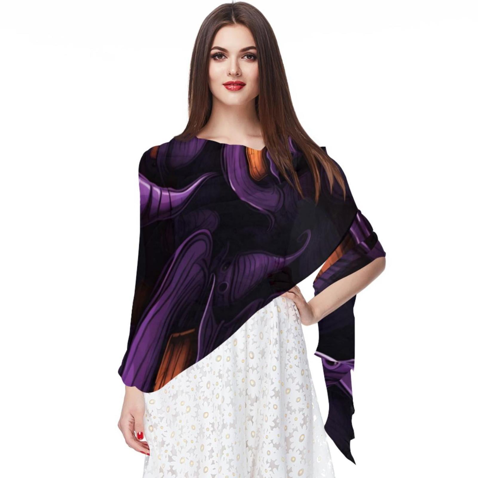 Halloween Witch Hat Translucent Chiffon Yarn Silk Scarf - Lightweight ...