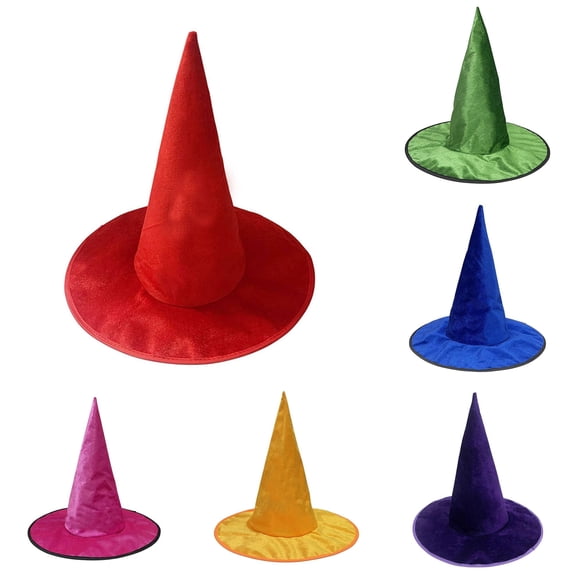 Halloween Witch Hat for Pointed Gothic with Glitter Party Bill Dance Hat One Size