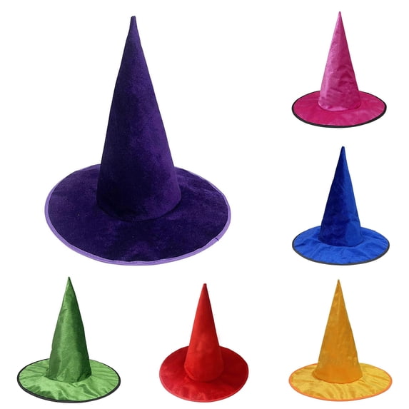 Halloween Witch Hat for Pointed Gothic with Glitter Party Bill Dance Hat One Size
