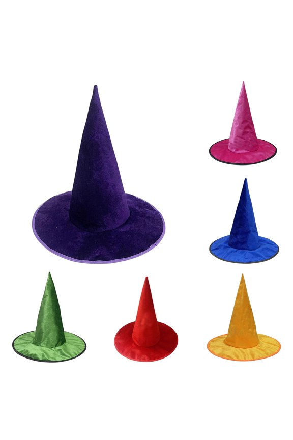 Halloween Witch Hat for Pointed Gothic with Glitter Party Bill Dance Hat One Size