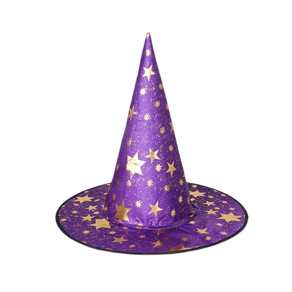 Halloween Witch Hat for Women Costume Witch Wizard Hat Cap Star Print Wizard Hat for Decorations Cosplay Party Props