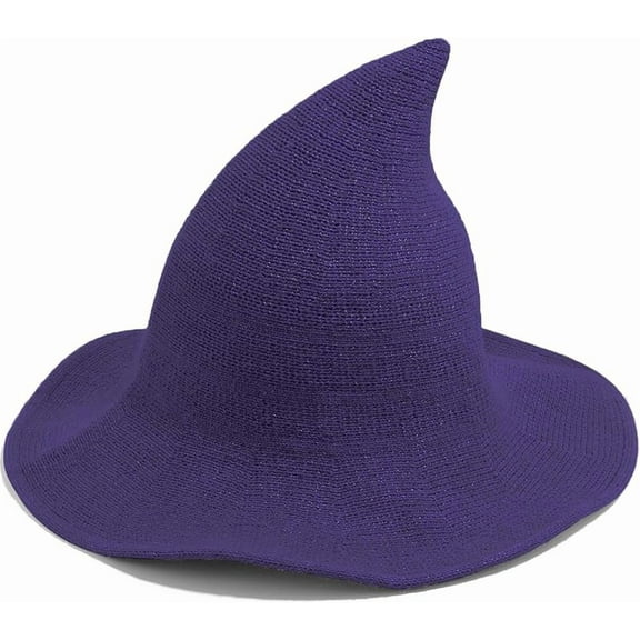 Halloween Witch Hat for Women Wide Brim Foldable Halloween Wool Hats for Party Cosplay Costume Accessory
