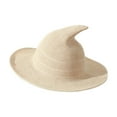 thumbnail image 1 of Halloween Witch Hat for Women Wide Brim Foldable Pointed Cap for Halloween Party Costume Accessory by Awwp White One Size, 1 of 4