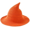 thumbnail image 1 of Halloween Witch Hat for Women Wide Foldable Knit Halloween Party Knitted Wool Hats for Cosplay Witch Costume, 1 of 5