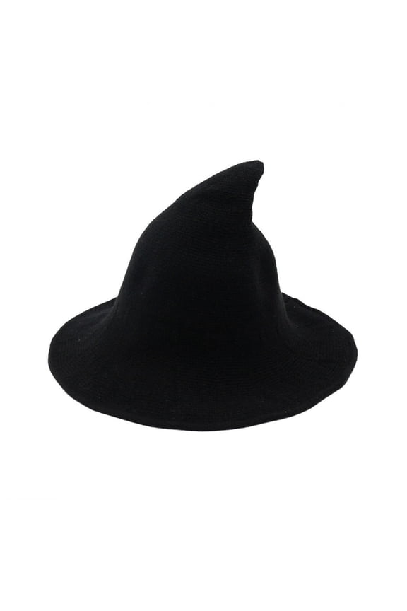 Halloween Witch Hats, Wool Witch Hats, Modern Foldable Floppy Witch Hat Women Warm Knit Winter Hat, Adjustable Wire, Cozy Crochet Halloween Costume Accessory