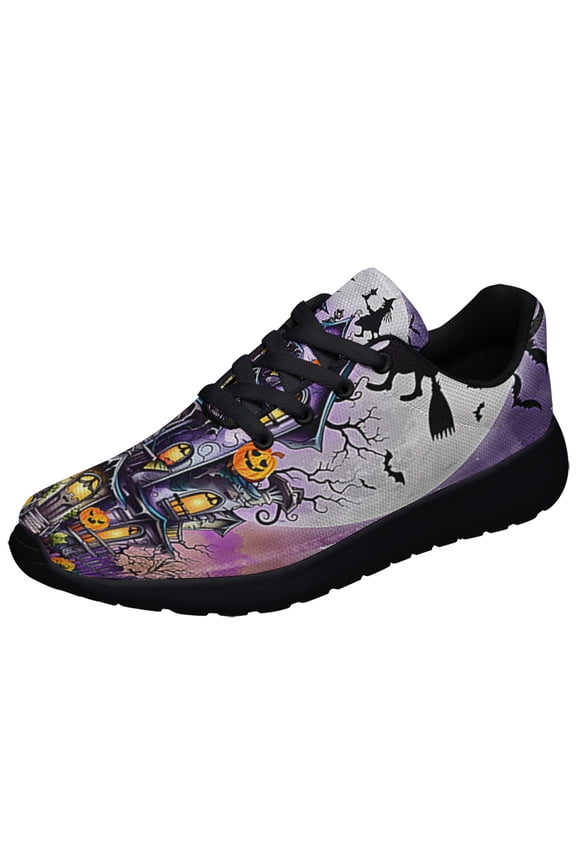 Halloween Witch Haunted House Spooky Vibes Shoes Sneakers Black Size 10