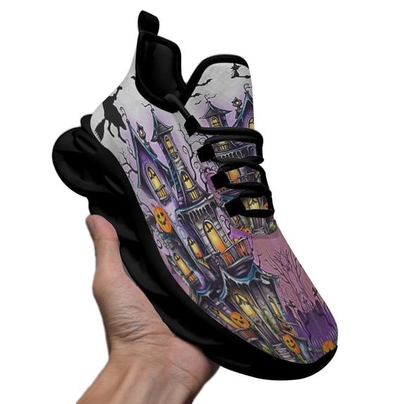 Halloween Witch Haunted House Spooky Vibes Shoes Sneakers Black Size 13