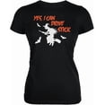 thumbnail image 1 of Halloween Witch I Can Drive Stick Women's Juniors Soft T Shirt, 1 of 4