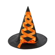 Halloween Witch Lace Hat Festival Party Cornered Wide Hat Orange