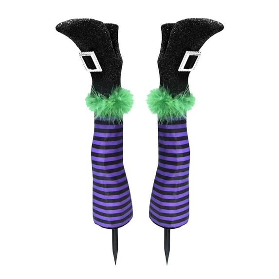 Halloween Witch Leg Decorations – Set of 2 Realistic Outdoor Yard Stakes – Waterproof & Durable Foam + Polyester Props for Garden, Lawn, Porch & Halloween Parties