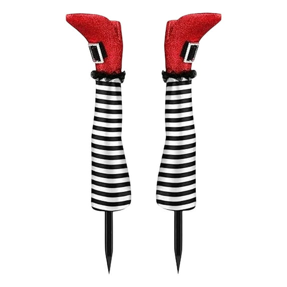 Halloween Witch Leg Decorations – Set of 2 Realistic Outdoor Yard Stakes – Waterproof & Durable Foam + Polyester Props for Garden, Lawn, Porch & Halloween Parties