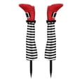 thumbnail image 1 of Halloween Witch Leg Garden Stakes - Realistic Spooky Yard Decorations for Outdoor & Indoor Halloween Party Decor, Weatherproof, Easy to Install, Set of 2,White, 1 of 5