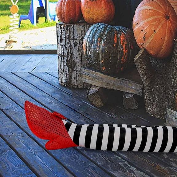 Halloween Witch Legs Decorative Prop with Striking Red Shoes for Yard Porch and Party Display