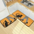 thumbnail image 1 of Halloween Witch Legs Kitchen Rugs 2 Pieces, Black Cat Floor Mat Room Area Rug Washable Carpet Perfect for Living Room Bedroom Entryway, 1 of 7