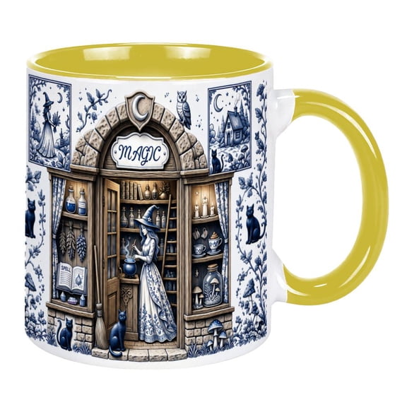 Halloween Witch Mug, 11 oz Ceramic Coffee Cup, Gothic Aesthetic Gift for Women