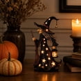 thumbnail image 1 of Halloween Witch Night Light, Witch Decor Figurine Lamp with Star Glow, Gothic Halloween Tabletop Decor for Shelf Mantel Desk Home Room Party, Witchy Decorative Light Gift, 1 of 6