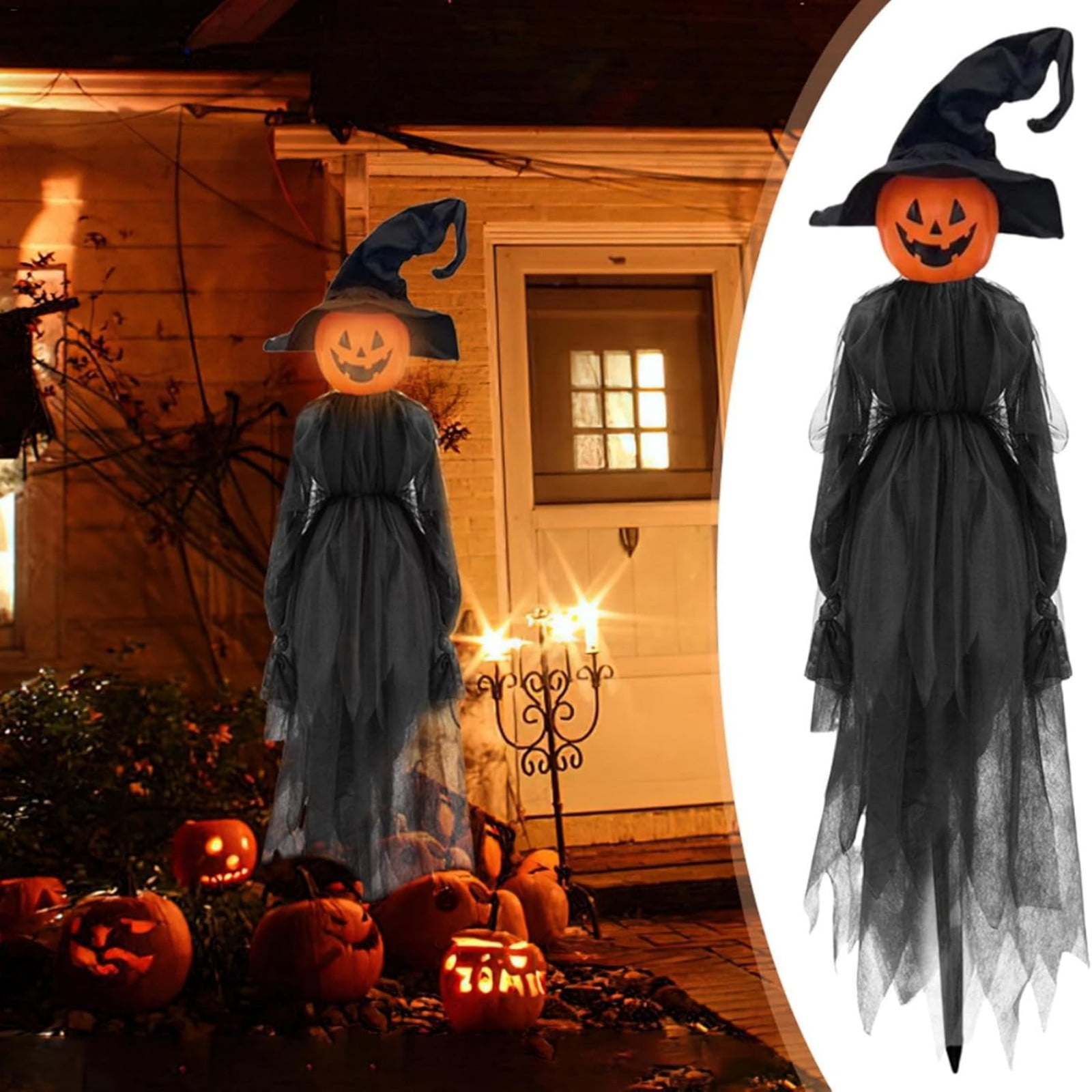 Halloween Witch Outdoor Hanging Witch Flying Witch Decorations Sound Activated Sensor Scary ...