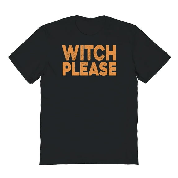 Halloween Witch Please Graphic Black Men's Cotton T-Shirt