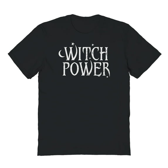 Halloween Witch Power Graphic Black Men's Cotton T-Shirt