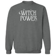 thumbnail image 1 of Halloween Witch Power Graphic Graphite Heather Men's Cotton Pullover Sweatshirt, 1 of 1