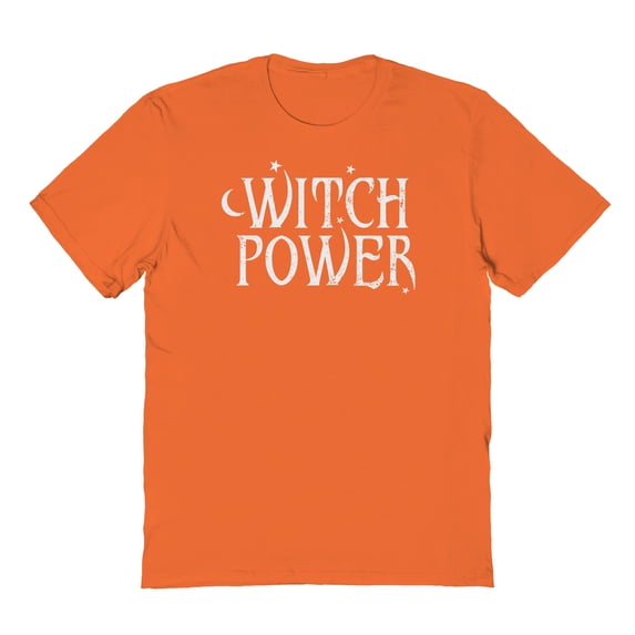 Halloween Witch Power Graphic Orange Men's Cotton T-Shirt