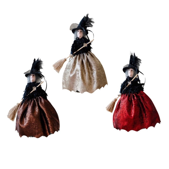 Halloween Witch Printed Decorative Apron with Broom Pattern, Spooky Themed Cooking Apron, Fun Costume Accessory for Holiday Party, Masquerade Cosplay and Daily Kitchen Household Use