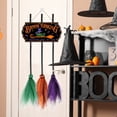 thumbnail image 1 of Halloween Witch Props Decorations,Halloween Witch Broom Parking Sign with 3 Hanging Brooms, Indoor Outdoor Party Decoration, Spooky Door Wall Decor,Welcome Sign for Home, Office, Yard, 1 of 9