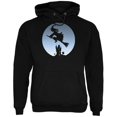 thumbnail image 1 of Halloween Witch Riding Broomstick Full Moon Mens Hoodie Black MD, 1 of 2