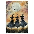 thumbnail image 1 of Halloween Witch Silhouette Metal Wall Art - Reusable, Pre-Drilled 8x12" Decor for Home & Bar, Full Moon Design, Frameless, 1 of 8