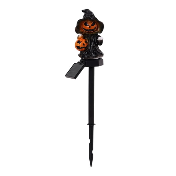Halloween Witch Solar Stake Light Warm Yellow LED Waterproof 600mAh Dusk to Dawn Outdoor Garden Yard Lawn Pathway Spooky Party Atmosphere Decor