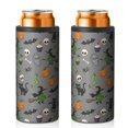Halloween Witch & Spooky Icons Pattern 12oz Can Cooler, Vacuum ...
