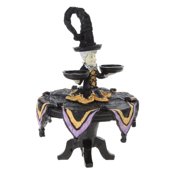 Halloween Witch Tabletop Server Halloween Witch Display Stand with Harlequin Tablecloth Cupcake Display Stand Home