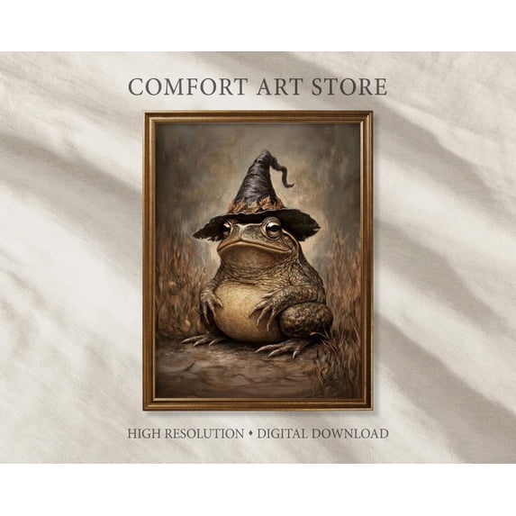 Halloween Witch Toad Vintage Frog Gothic Cottagecore Farmhouse Dark ...