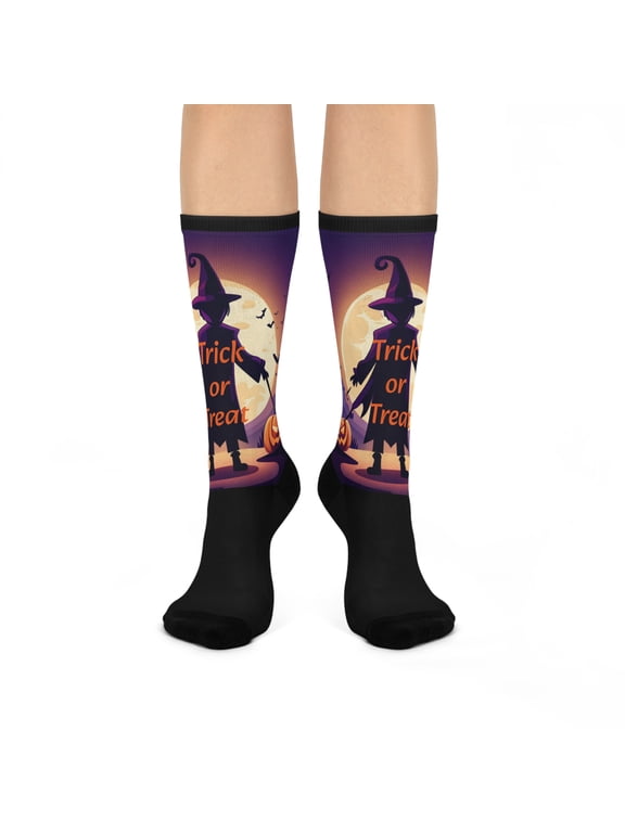 Halloween Witch Trick or Treat Cushioned Crew Socks