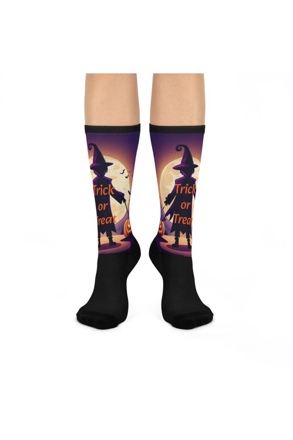 Halloween Witch Trick or Treat Cushioned Crew Socks