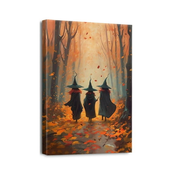 Halloween Witch Wall Decor Living Room Bathroom Pictures Rustic Wall Decor Prints Artwork for Bathroom Office Bedroom 12"x16"