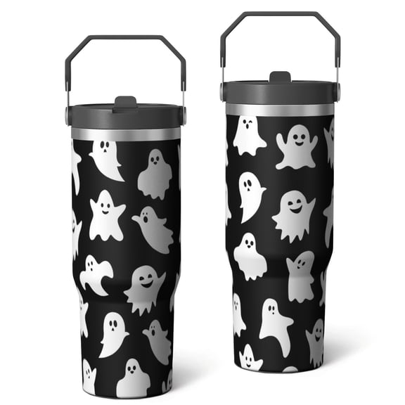 Halloween Witch Wizard 30oz Tumbler - Triple Insulated Leak Proof Cup with Portable Handle