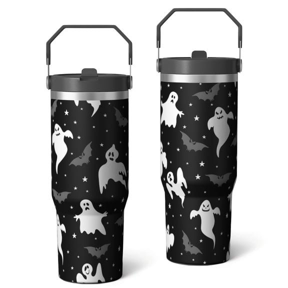 Halloween Witch Wizard 30oz Tumbler - Triple Insulated Leak Proof Cup with Portable Handle