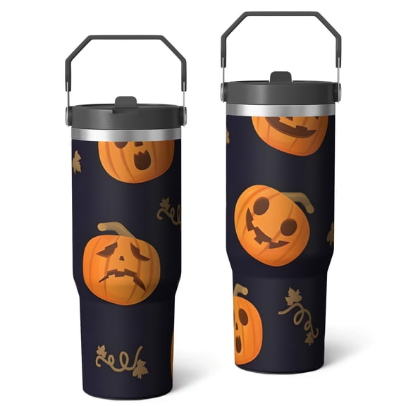 Halloween Witch Wizard 30oz Tumbler - Triple Insulated Leak Proof Cup with Portable Handle