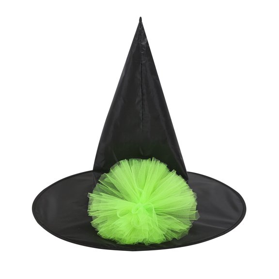 Halloween Witch Wizard Hat Carnivals Party Headgear with Yarn/Flower Devil Cap Cosplay Props for Children Girls Boys