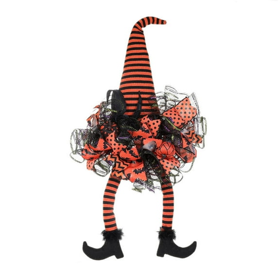 Halloween Witch Wreaths For Front Door, Purple Halloween Wreath With Witch Hat Mesh Decor, Halloween Decorations For Home Indoor Outdoor Party