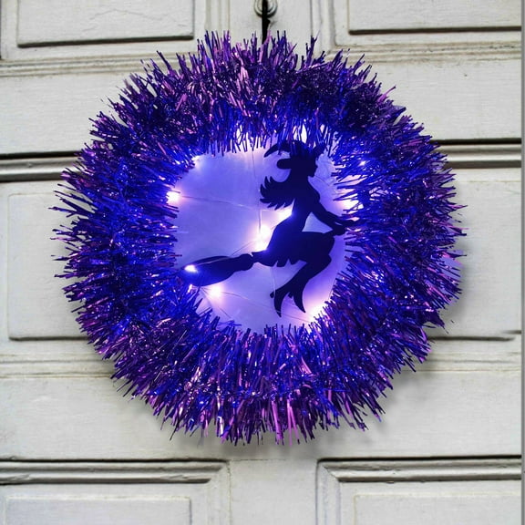 Halloween Witch Wreaths Purple for Front Door Party Favors Seasonal Home Decors