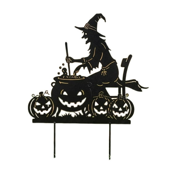 Halloween Witch Yard Stake - Black Cat Yard Decor - Garden Witch Hat Holiday Decor, Outdoor Ground Insert Halloween Kitty with Witch Hat for Garden Yard Decor